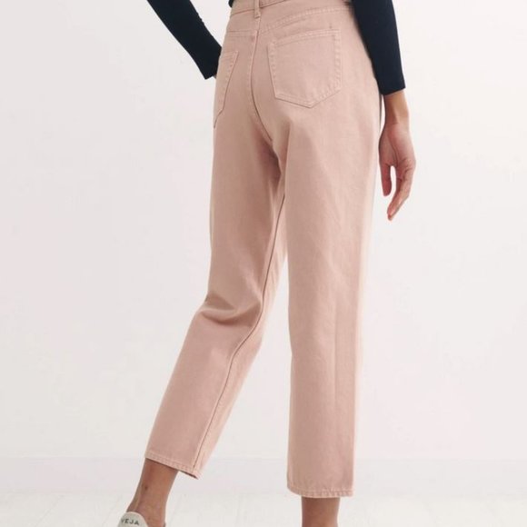 Nobody's Child 100% Organic Cotton Pink Denim Mid Rise Cropped Jeans USA Size 4 - Picture 1 of 7